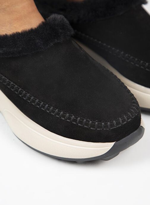 Manijero (Adela Kürklü) Kadın Hakiki Deri Sabo Siyah Terlik - Görsel 5