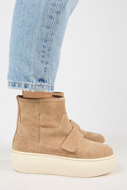 Manijero Ember Kadın Hakiki Deri Çırtlı İçi Kürklü Kum Bot - Görsel 2