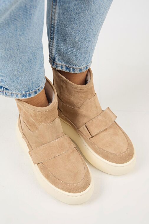 Manijero Ember Kadın Hakiki Deri Çırtlı İçi Kürklü Kum Bot - Görsel 3