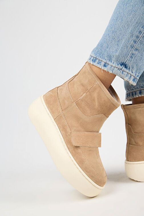 Manijero Ember Kadın Hakiki Deri Çırtlı İçi Kürklü Kum Bot - Görsel 6