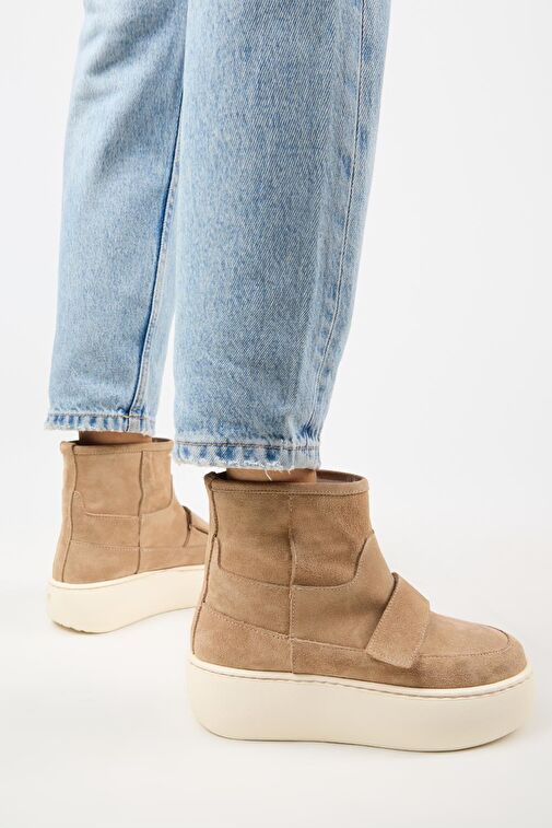 Manijero Ember Kadın Hakiki Deri Çırtlı İçi Kürklü Kum Bot - Görsel 7