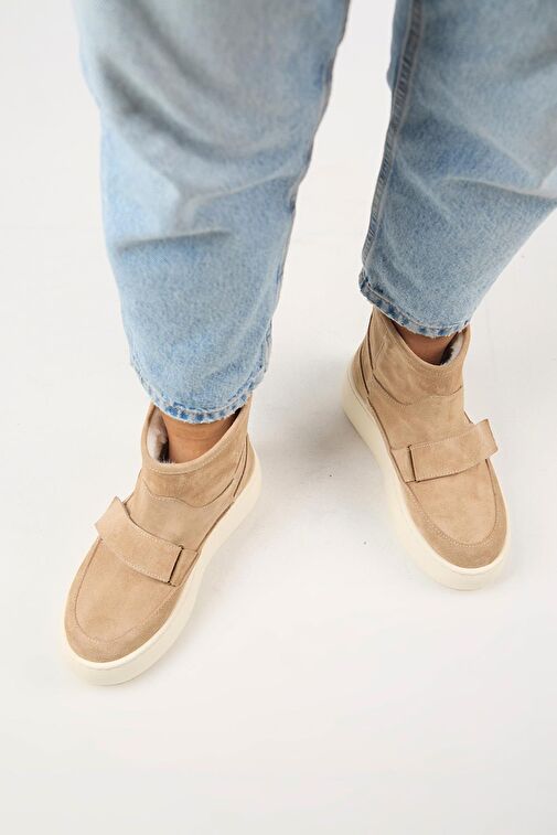 Manijero Ember Kadın Hakiki Deri Çırtlı İçi Kürklü Kum Bot - Görsel 8