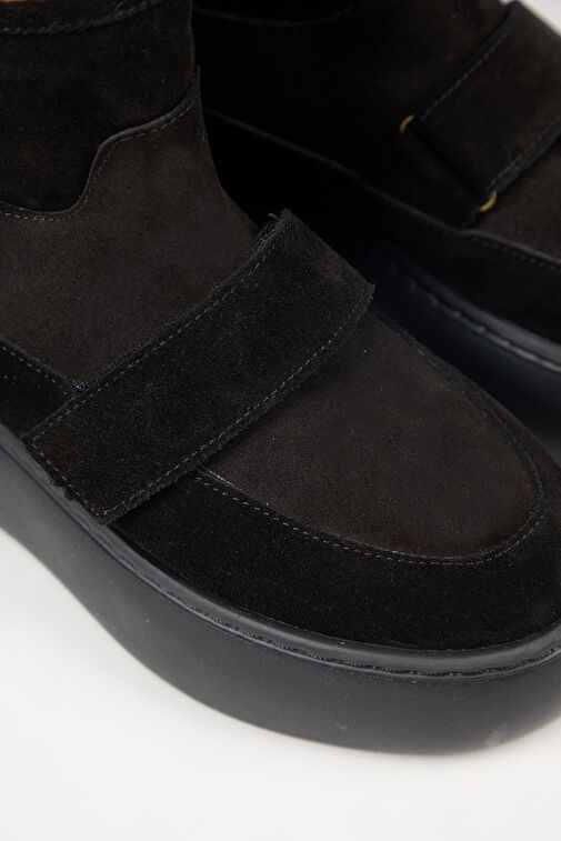 Manijero Ember Kadın Hakiki Deri Çırtlı İçi Kürklü Siyah Bot - Görsel 5