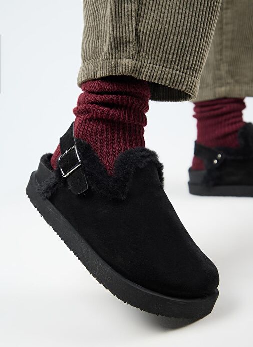 Manijero Siyah Kadın Süet Sandalet MNJ.162.02 - Görsel 6