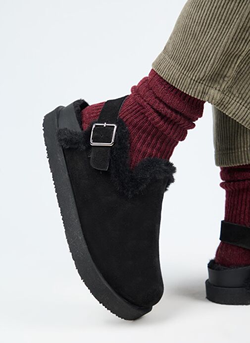 Manijero Siyah Kadın Süet Sandalet MNJ.162.02 - Görsel 2