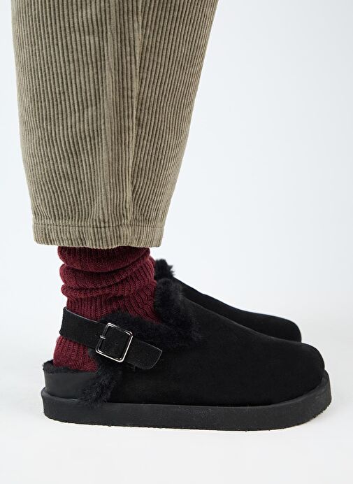 Manijero Siyah Kadın Süet Sandalet MNJ.162.02 - Görsel 4