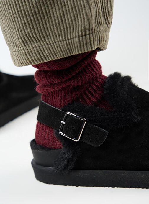 Manijero Siyah Kadın Süet Sandalet MNJ.162.02 - Görsel 7