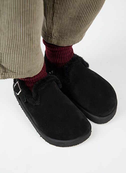 Manijero Siyah Kadın Süet Sandalet MNJ.162.02 - Görsel 5