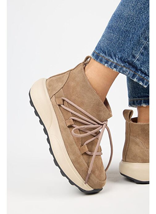 Manijero (Palmira) Kadın Hakiki Deri İçi Kürklü Bağcıklı Mini Vizon Bot - Görsel 6