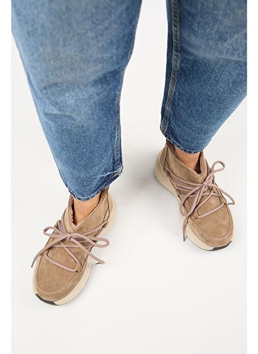 Manijero (Palmira) Kadın Hakiki Deri İçi Kürklü Bağcıklı Mini Vizon Bot - Görsel 8