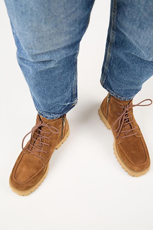 Manijero (Valentina) Kadın Hakiki Deri Bağcıklı Taba Bot - Görsel 3