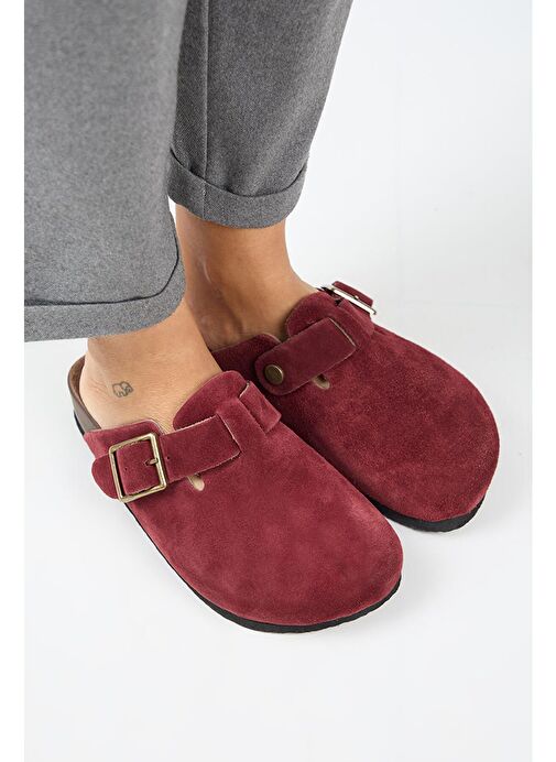 Manijero Bordo Kadın Süet Terlik MNJ.119.06 - Görsel 3