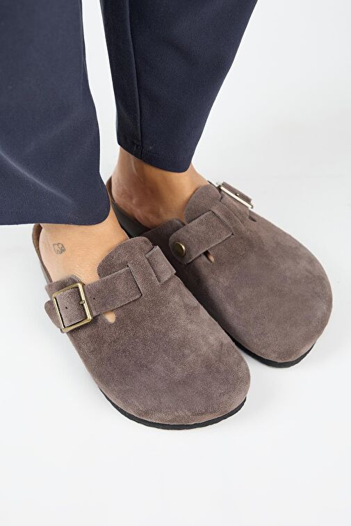 Manijero Açık Kahve Kadın Süet Terlik MNJ.119.07 - Görsel 2