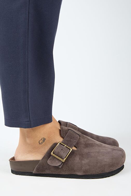 Manijero Açık Kahve Kadın Süet Terlik MNJ.119.07 - Görsel 3