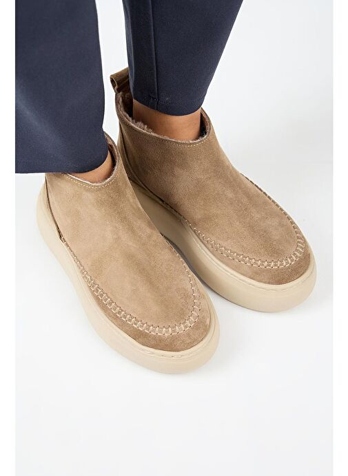 Manijero (Carolina) Kadın Hakiki Deri İçi Kürklü Mini Vizon Bot - Görsel 4