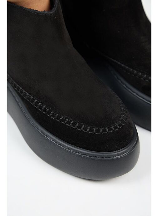 Manijero (Carolina) Kadın Hakiki Deri İçi Kürklü Mini Siyah Bot - Görsel 4