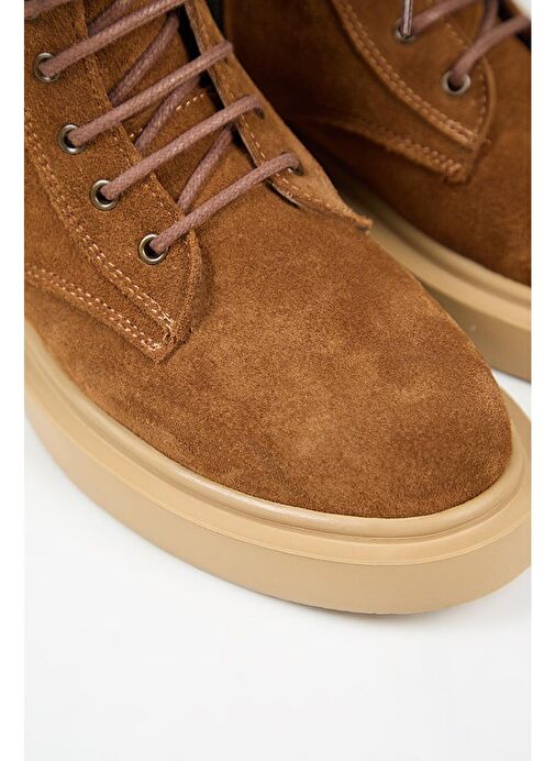 Manijero (Niro) Kadın Deri Hakiki Deri Bağcıklı Taba Bot - Görsel 5