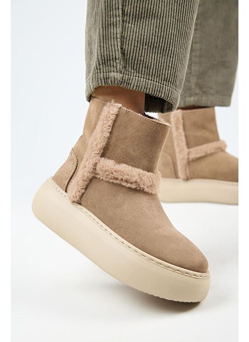 Manijero (Azura) Kadın Hakiki Deri İçi Kürklü Ve Kürk Şeritli Vizon Bot - Görsel 5