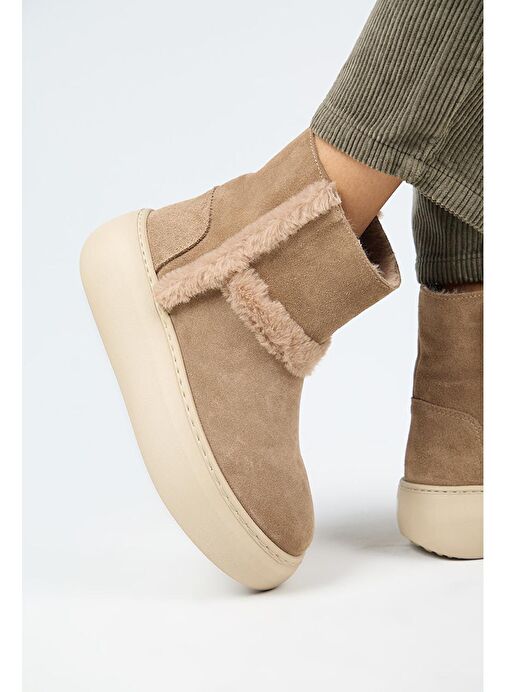 Manijero (Azura) Kadın Hakiki Deri İçi Kürklü Ve Kürk Şeritli Vizon Bot - Görsel 6