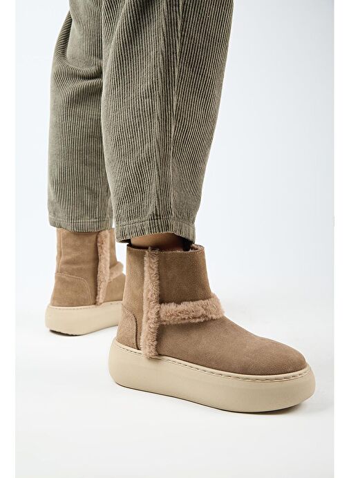 Manijero (Azura) Kadın Hakiki Deri İçi Kürklü Ve Kürk Şeritli Vizon Bot - Görsel 7