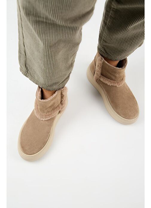 Manijero (Azura) Kadın Hakiki Deri İçi Kürklü Ve Kürk Şeritli Vizon Bot - Görsel 8