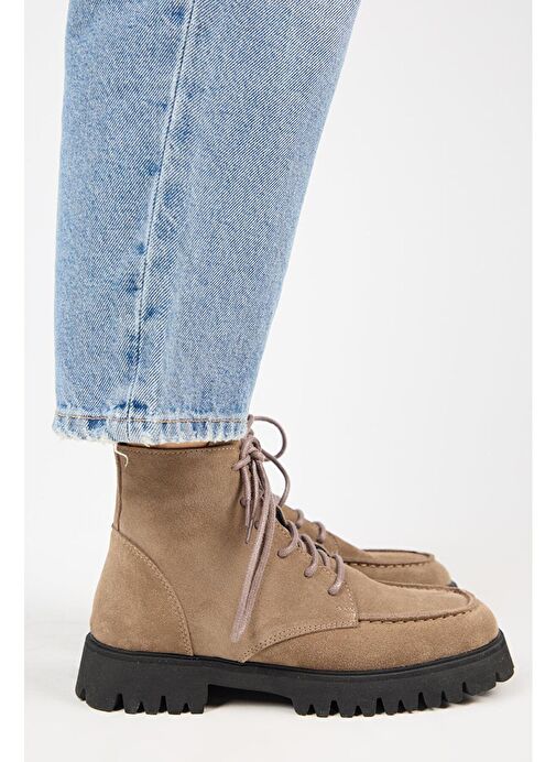 Manijero (Valentina) Kadın Hakiki Deri Bağcıklı Vizon Bot - Görsel 5