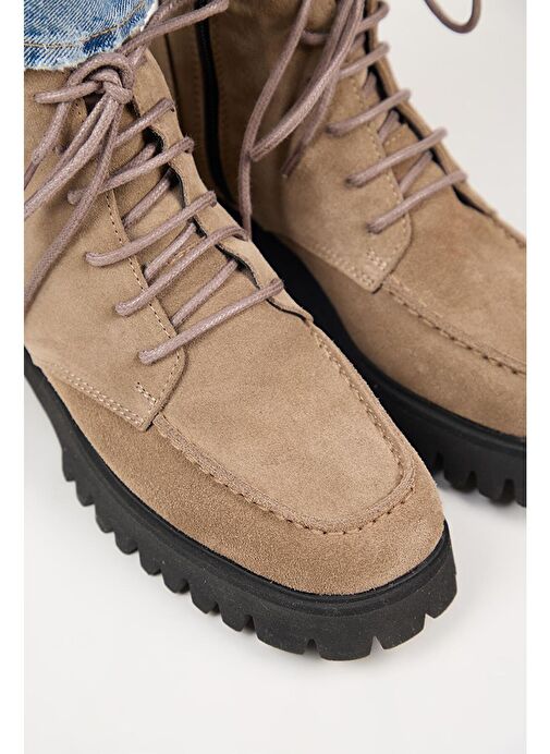 Manijero (Valentina) Kadın Hakiki Deri Bağcıklı Vizon Bot - Görsel 7