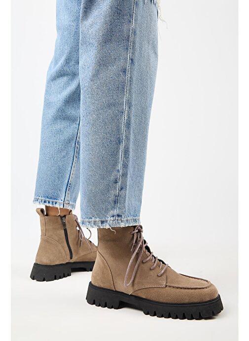 Manijero (Valentina) Kadın Hakiki Deri Bağcıklı Vizon Bot - Görsel 9