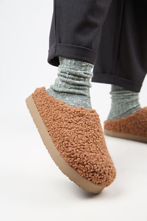 Manijero Taba Kadın Peluş Terlik MNJ.172.01 - Görsel 2