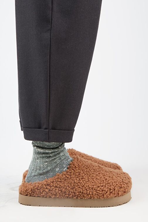 Manijero Taba Kadın Peluş Terlik MNJ.172.01 - Görsel 3