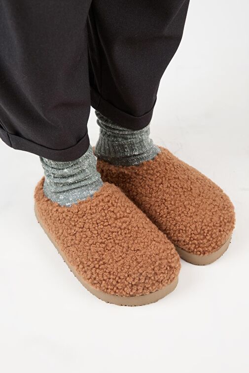 Manijero Taba Kadın Peluş Terlik MNJ.172.01 - Görsel 4