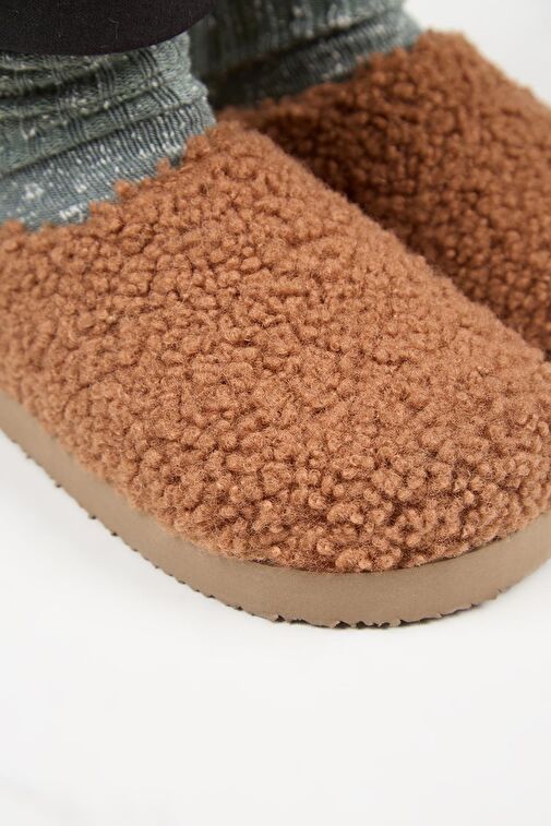 Manijero Taba Kadın Peluş Terlik MNJ.172.01 - Görsel 5
