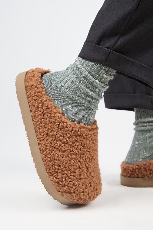 Manijero Taba Kadın Peluş Terlik MNJ.172.01 - Görsel 6
