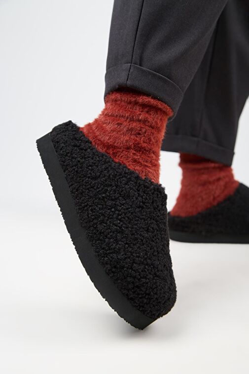 Manijero (Orlina) Kadın Tedy Sabo Platform Siyah Terlik - Görsel 2