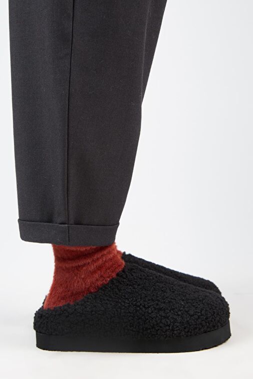 Manijero (Orlina) Kadın Tedy Sabo Platform Siyah Terlik - Görsel 3