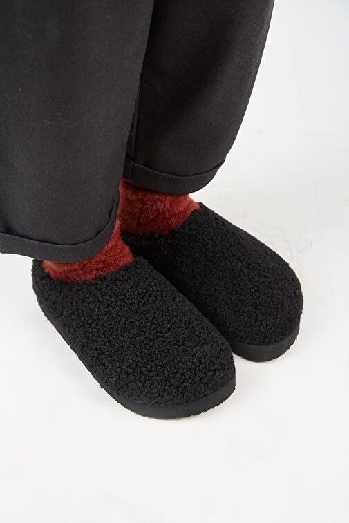 Manijero (Orlina) Kadın Tedy Sabo Platform Siyah Terlik - Görsel 4