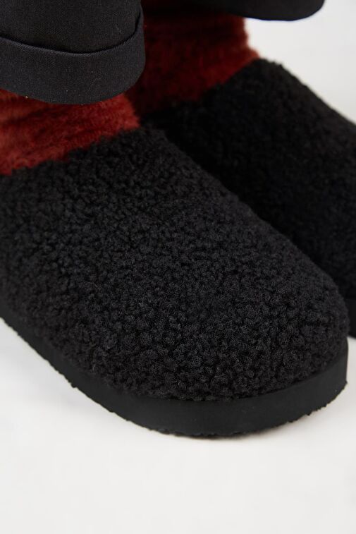 Manijero (Orlina) Kadın Tedy Sabo Platform Siyah Terlik - Görsel 5