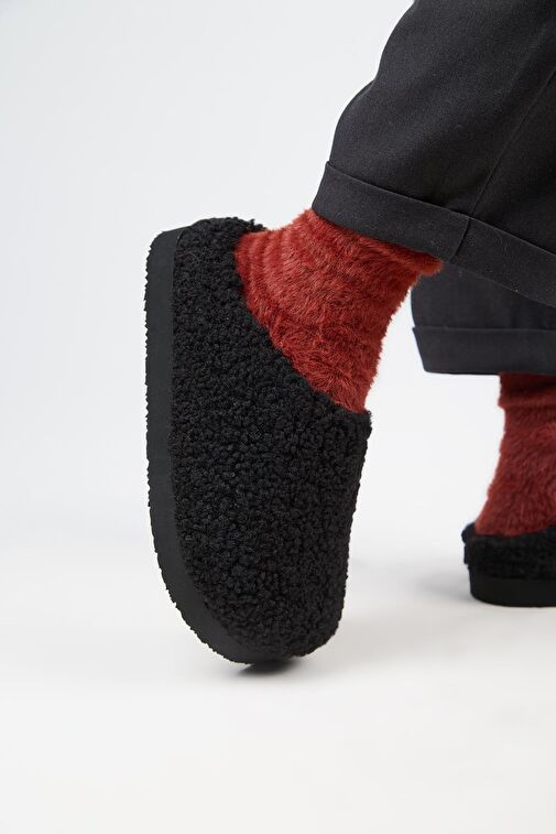 Manijero (Orlina) Kadın Tedy Sabo Platform Siyah Terlik - Görsel 6