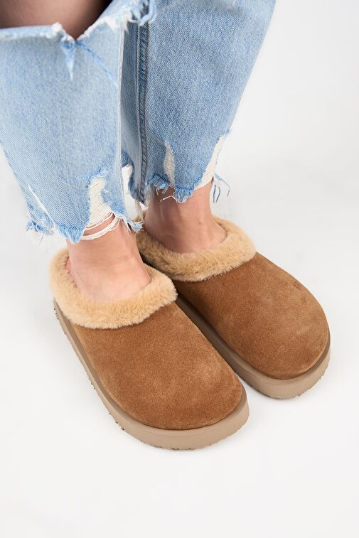 Manijero Taba Kadın Deri - Kürklü Terlik MNJ.180.02 - Görsel 3