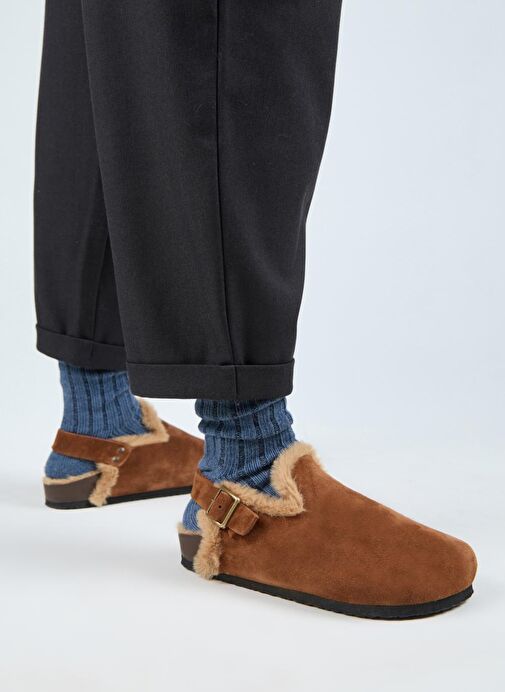 Manijero Taba Kadın Deri - Kürklü Sandalet MNJ.181.03 - Görsel 6