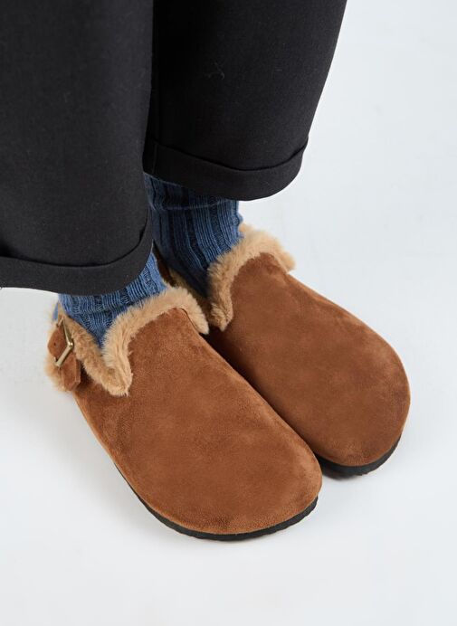 Manijero Taba Kadın Deri - Kürklü Sandalet MNJ.181.03 - Görsel 3