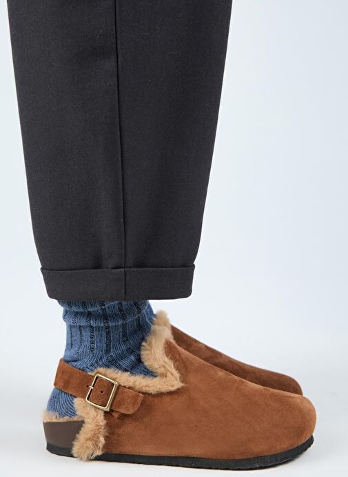 Manijero Taba Kadın Deri - Kürklü Sandalet MNJ.181.03 - Görsel 2