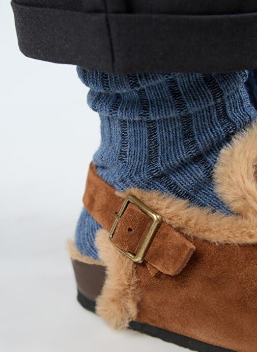 Manijero Taba Kadın Deri - Kürklü Sandalet MNJ.181.03 - Görsel 4