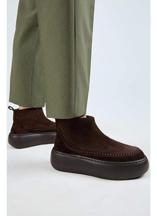 Manijero (Carolina) Kadın Hakiki Deri İçi Kürklü Mini Kahve Bot - Görsel 7