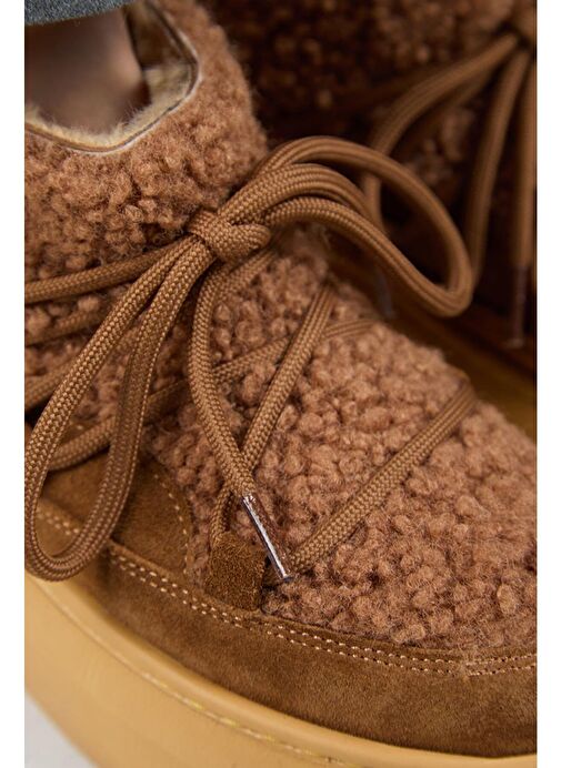 Manijero (Eleni) Kadın Hakiki Deri İçi Kürklü Mini Tedy Detaylı Taba Bot - Görsel 5