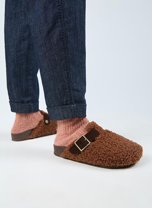 Manijero Kahverengi Kadın Deri Terlik MNJ.101.11 - Görsel 6