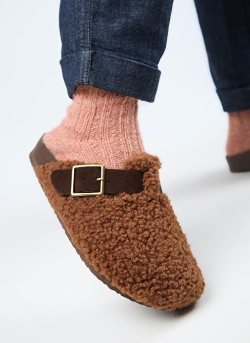 Manijero Kahverengi Kadın Deri Terlik MNJ.101.11 - Görsel 5