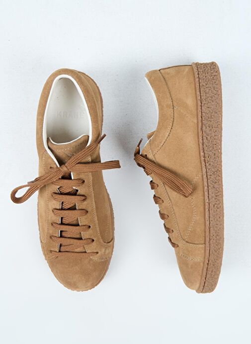 Krahe Chazz Erkek Hakiki Deri Bağcıklı Kum Sneakers - Görsel 2