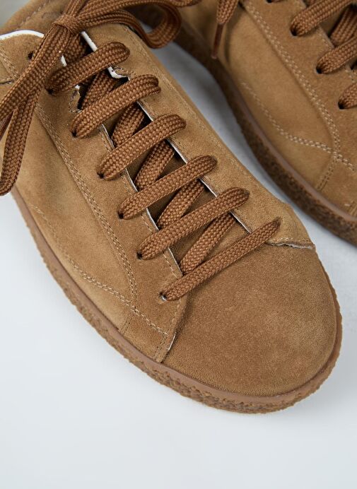 Krahe Chazz Erkek Hakiki Deri Bağcıklı Kum Sneakers - Görsel 5