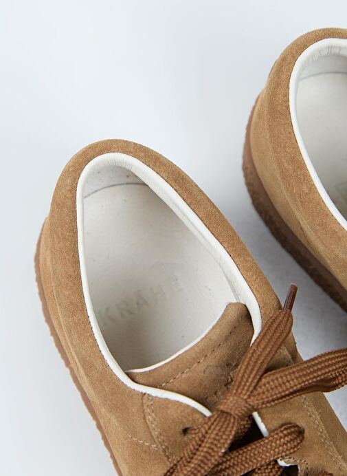 Krahe Chazz Erkek Hakiki Deri Bağcıklı Kum Sneakers - Görsel 6